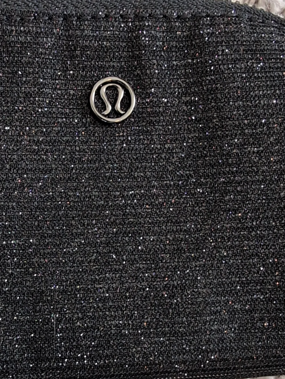 lululemon athletica Black Glitter Clippable Card Pouch with Ring